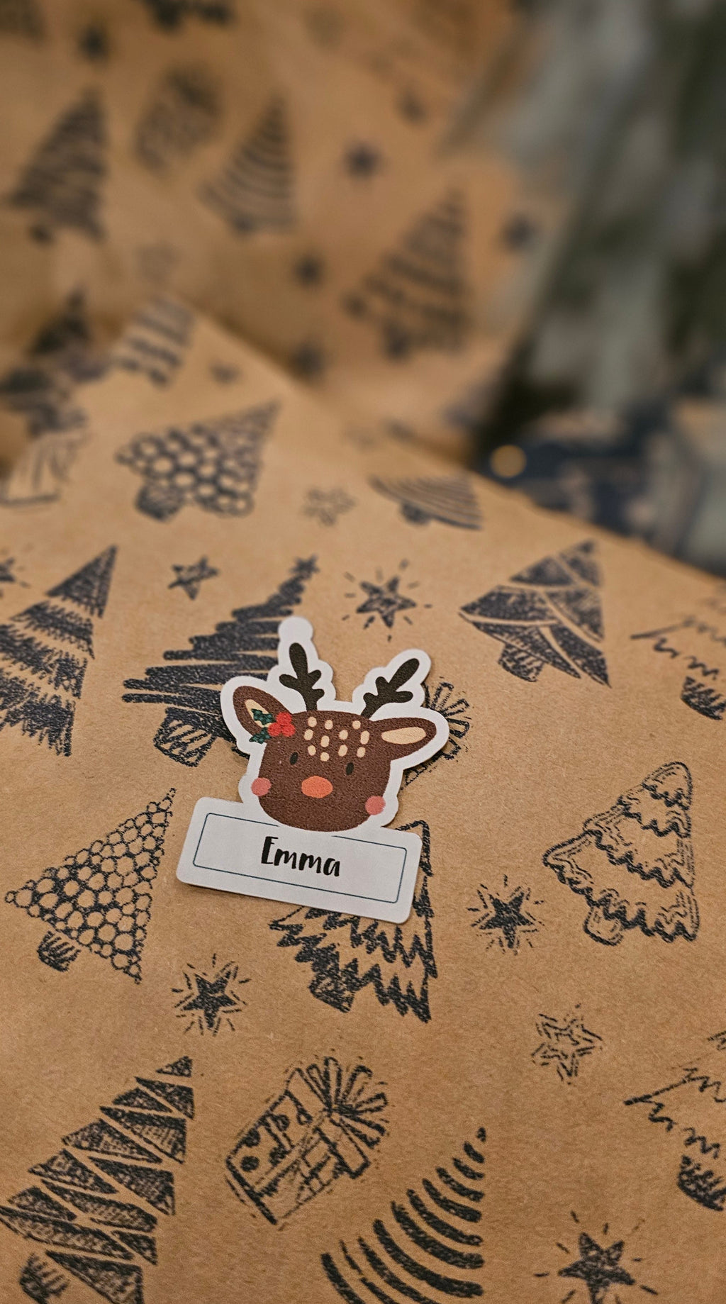 X18 Reindeer name stickers