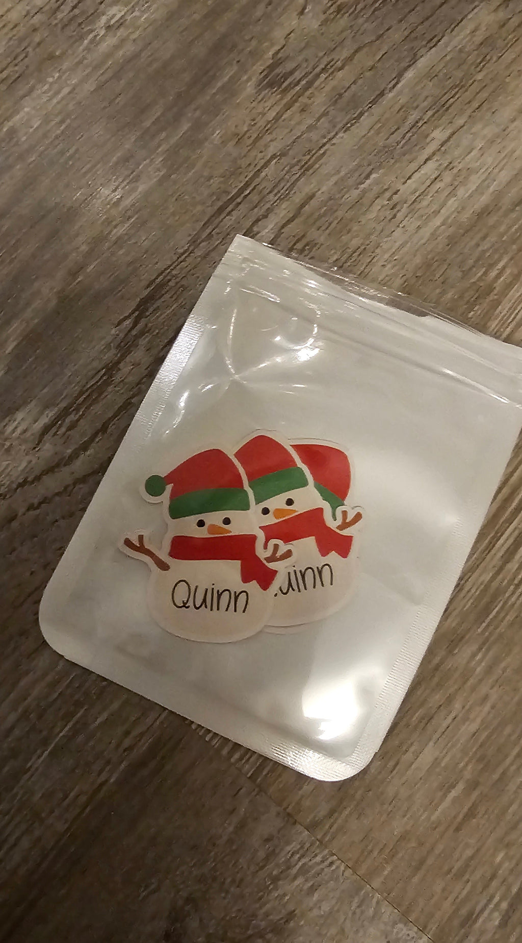 X18 Snowman name stickers