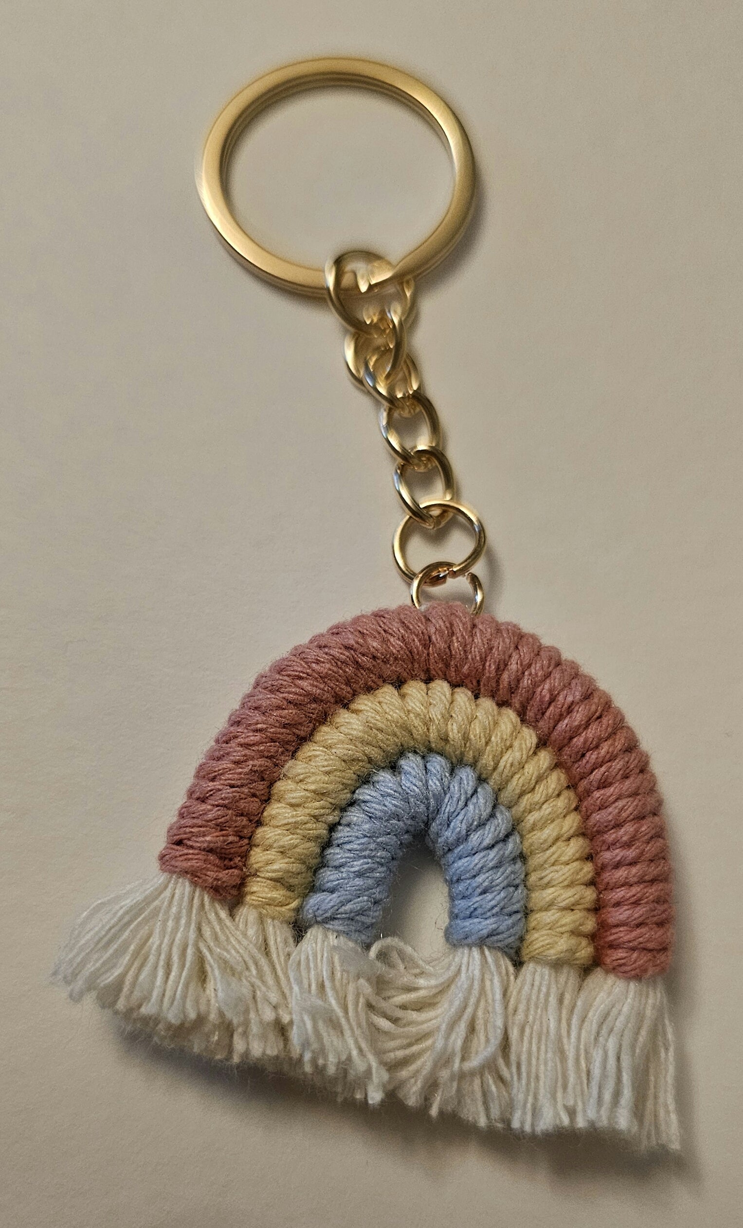 Pastel rainbow keyring
