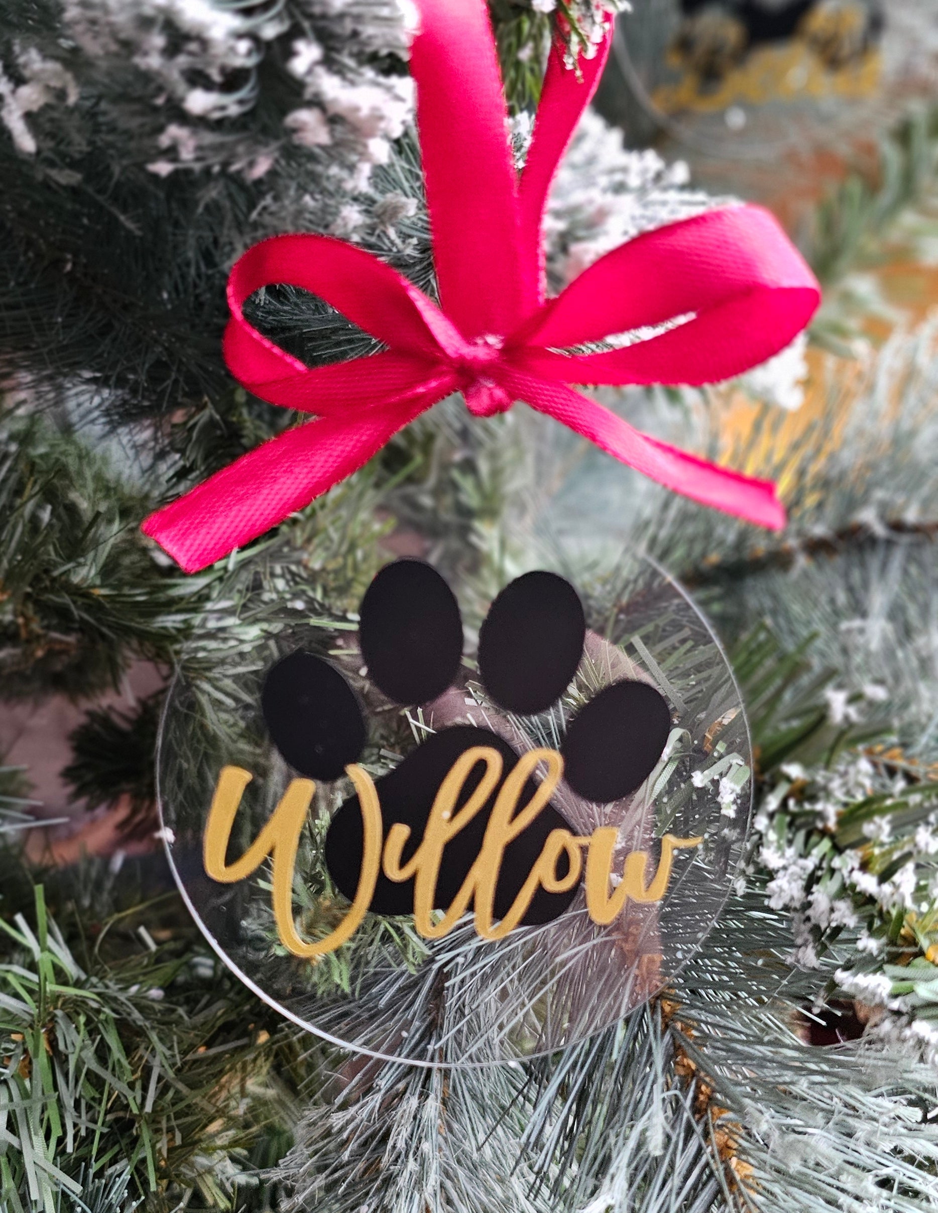 Personalised paw print bauble