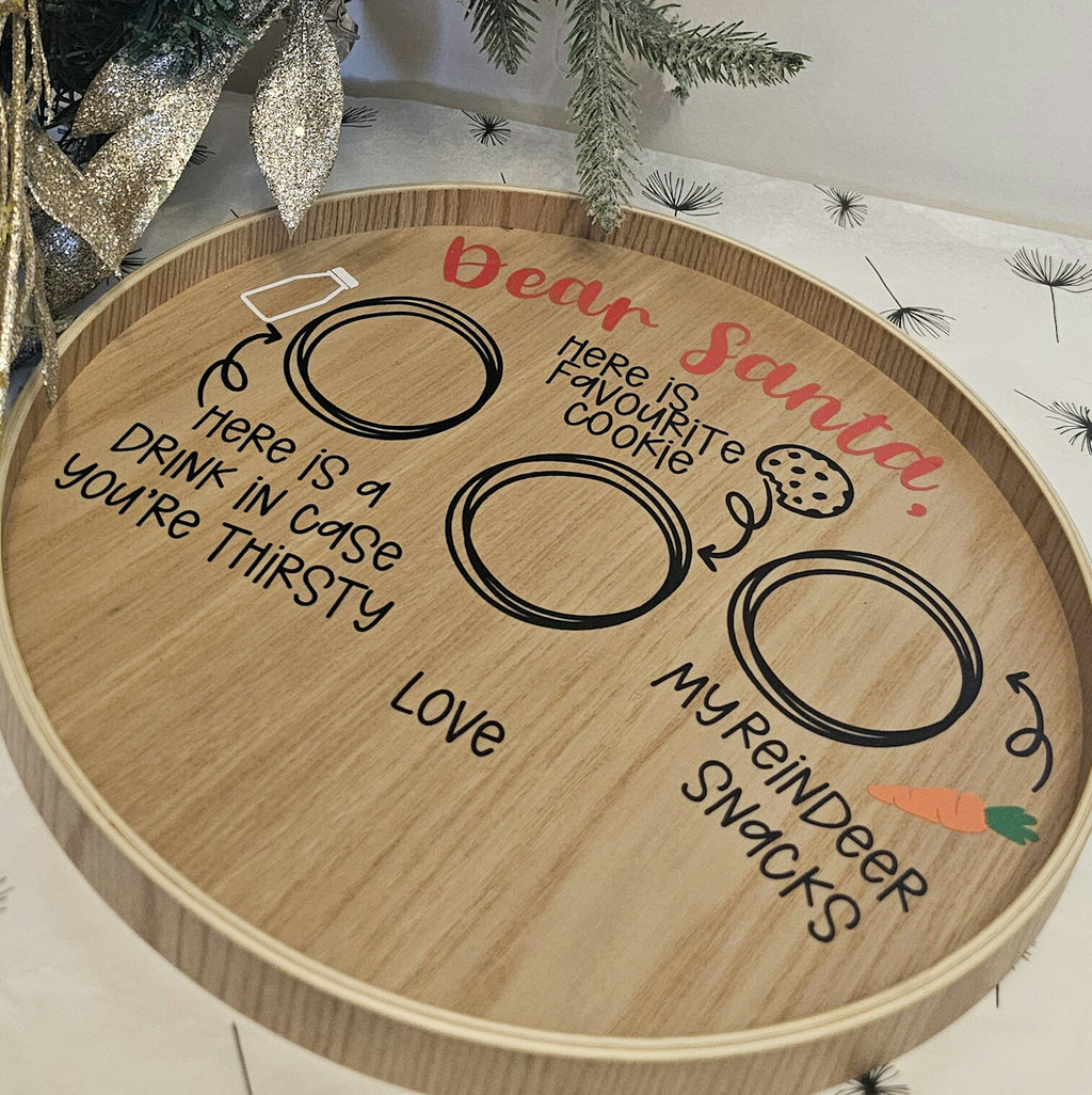 Personalised wooden santa tray