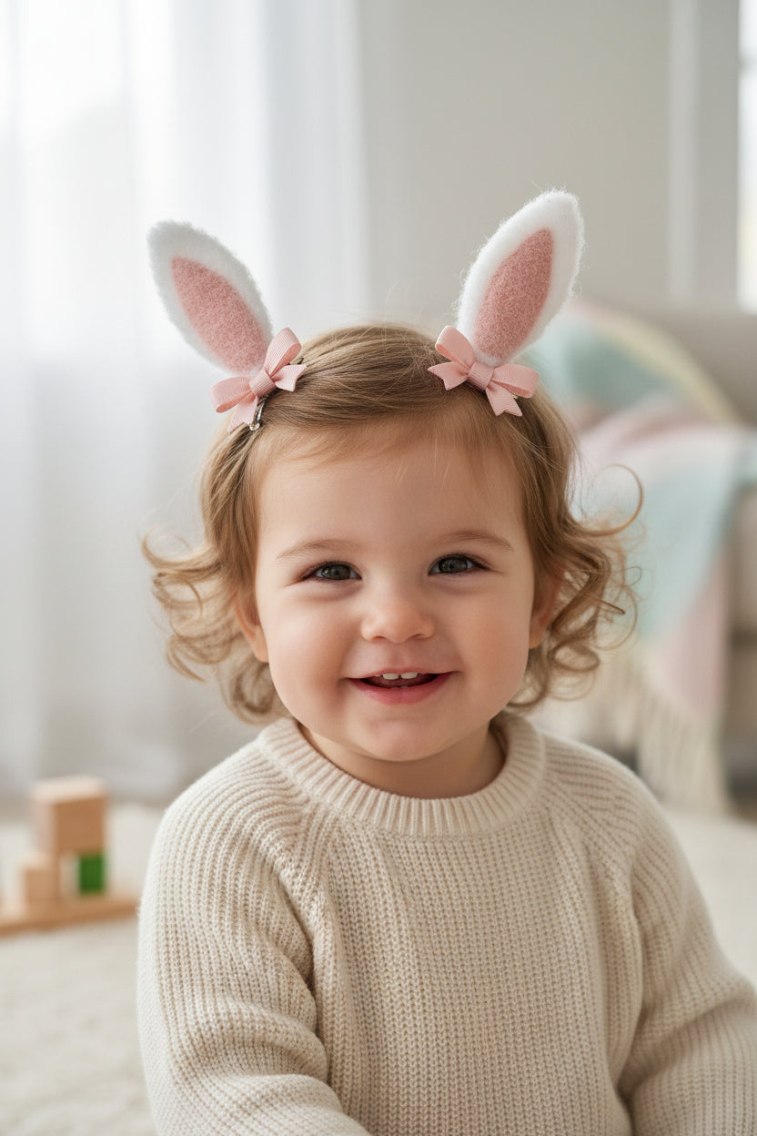 2 bunny ear Hair clips