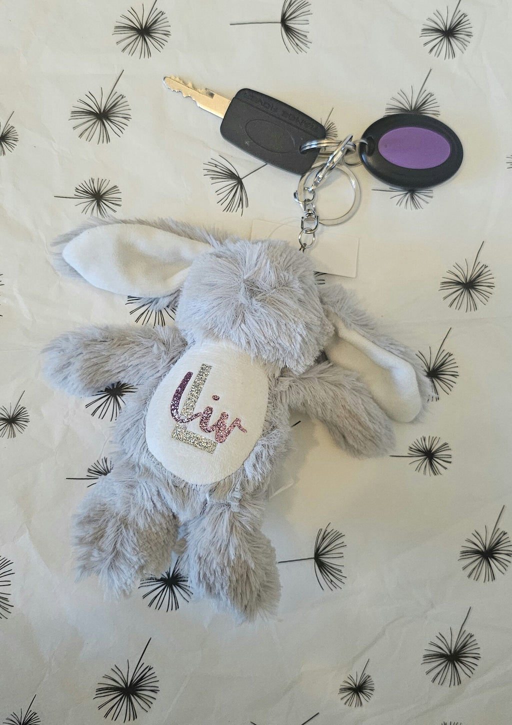 Bunny personalised keyring
