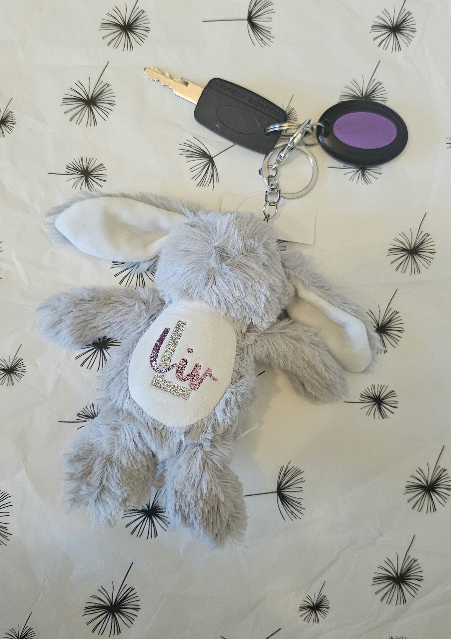 Bunny personalised keyring