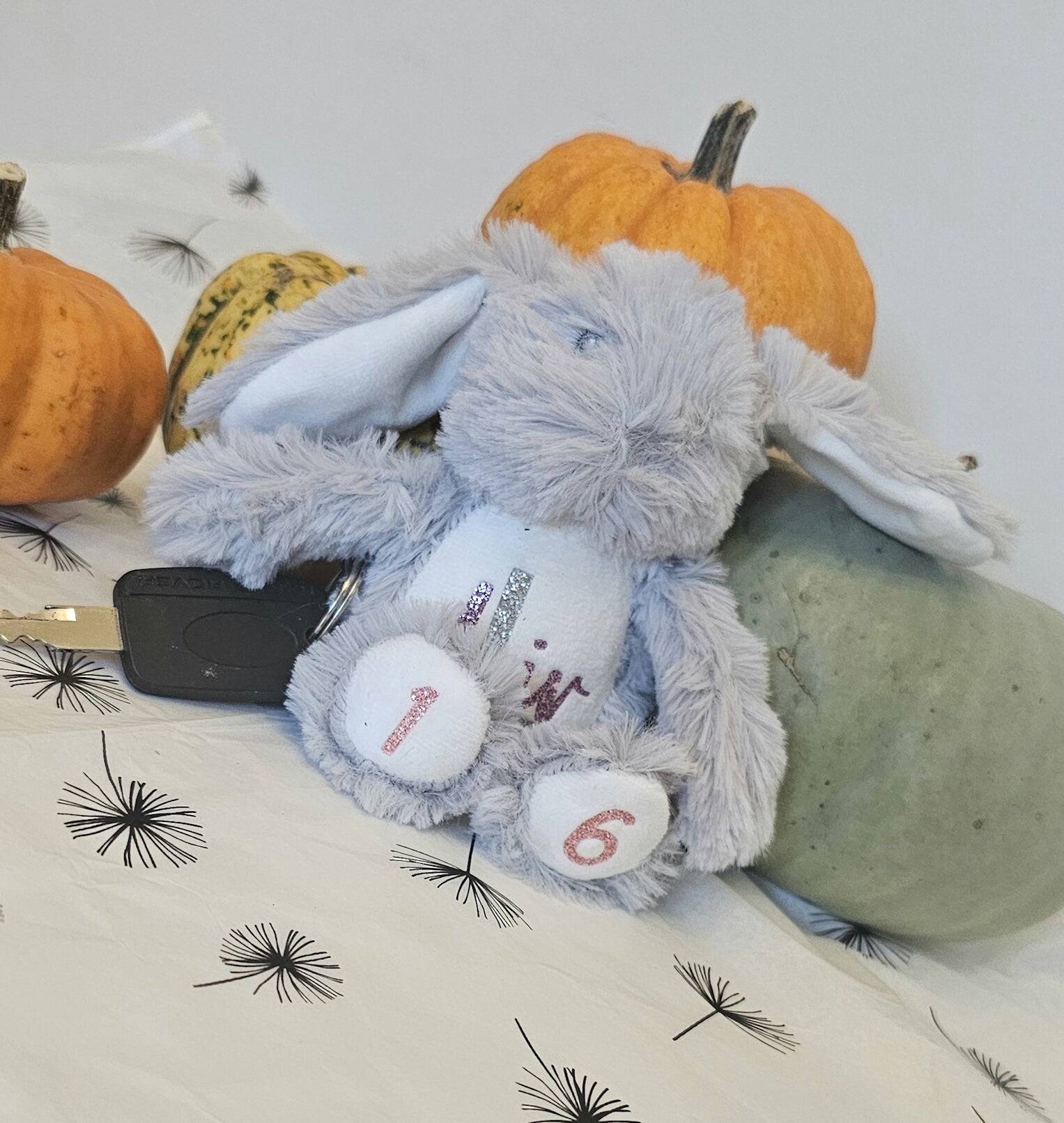 Bunny personalised keyring