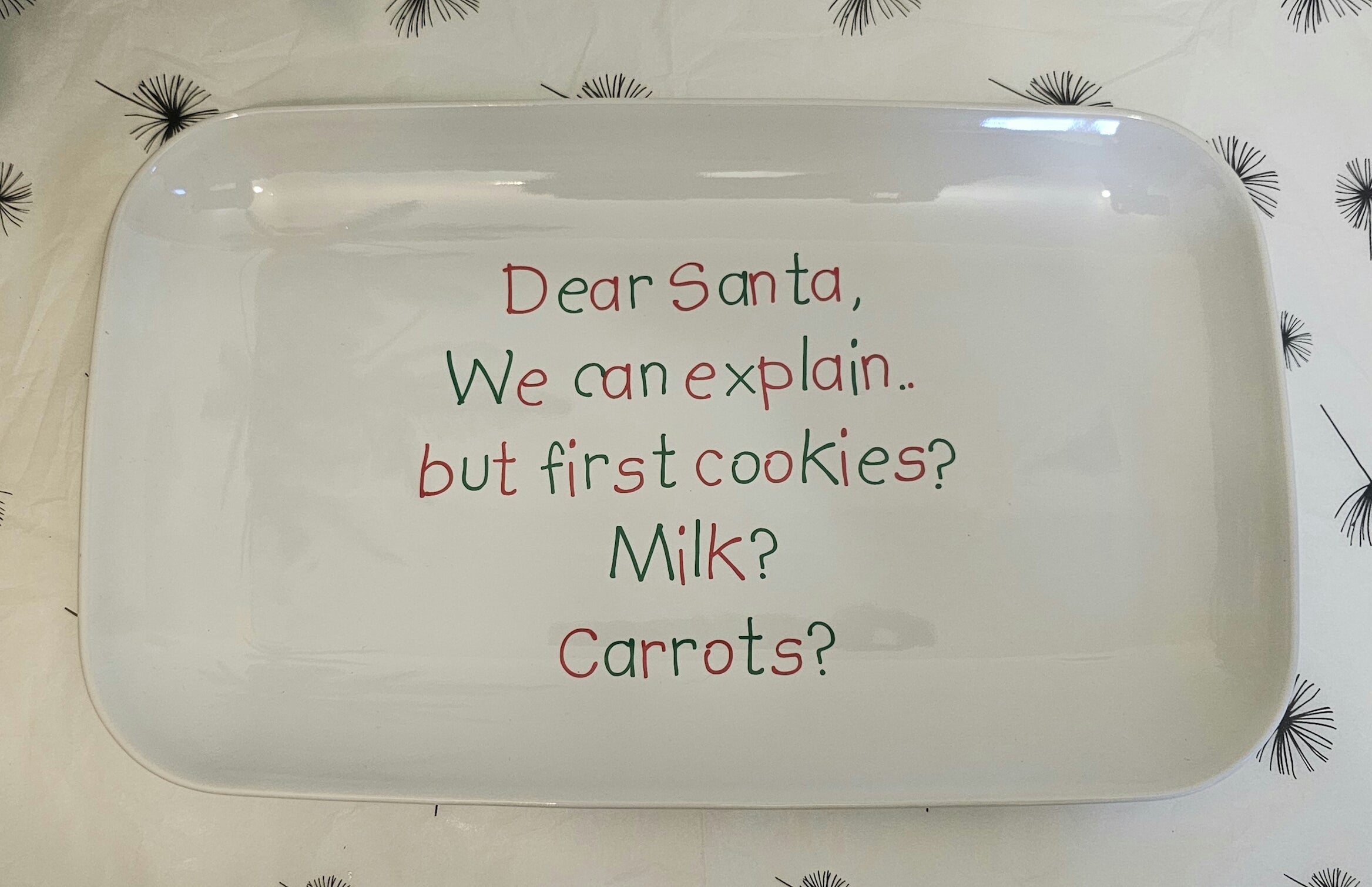 Santa plate with milk bottle