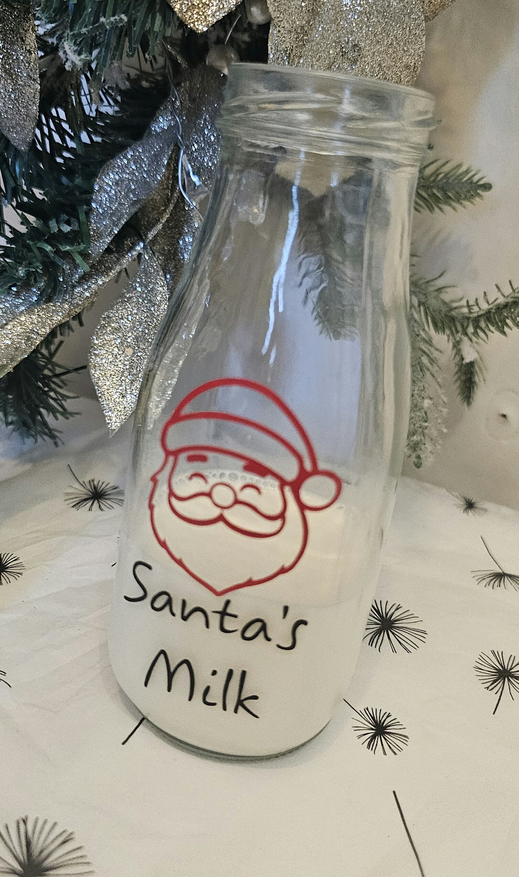 Santa plate with milk bottle