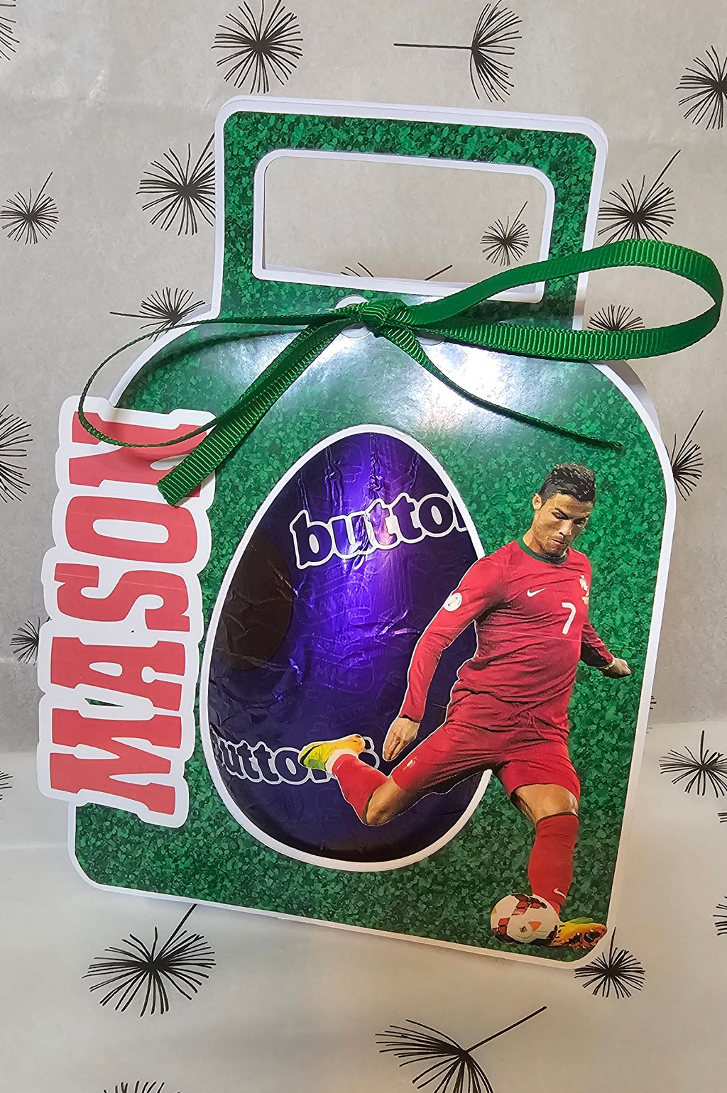 Footballer egg holder