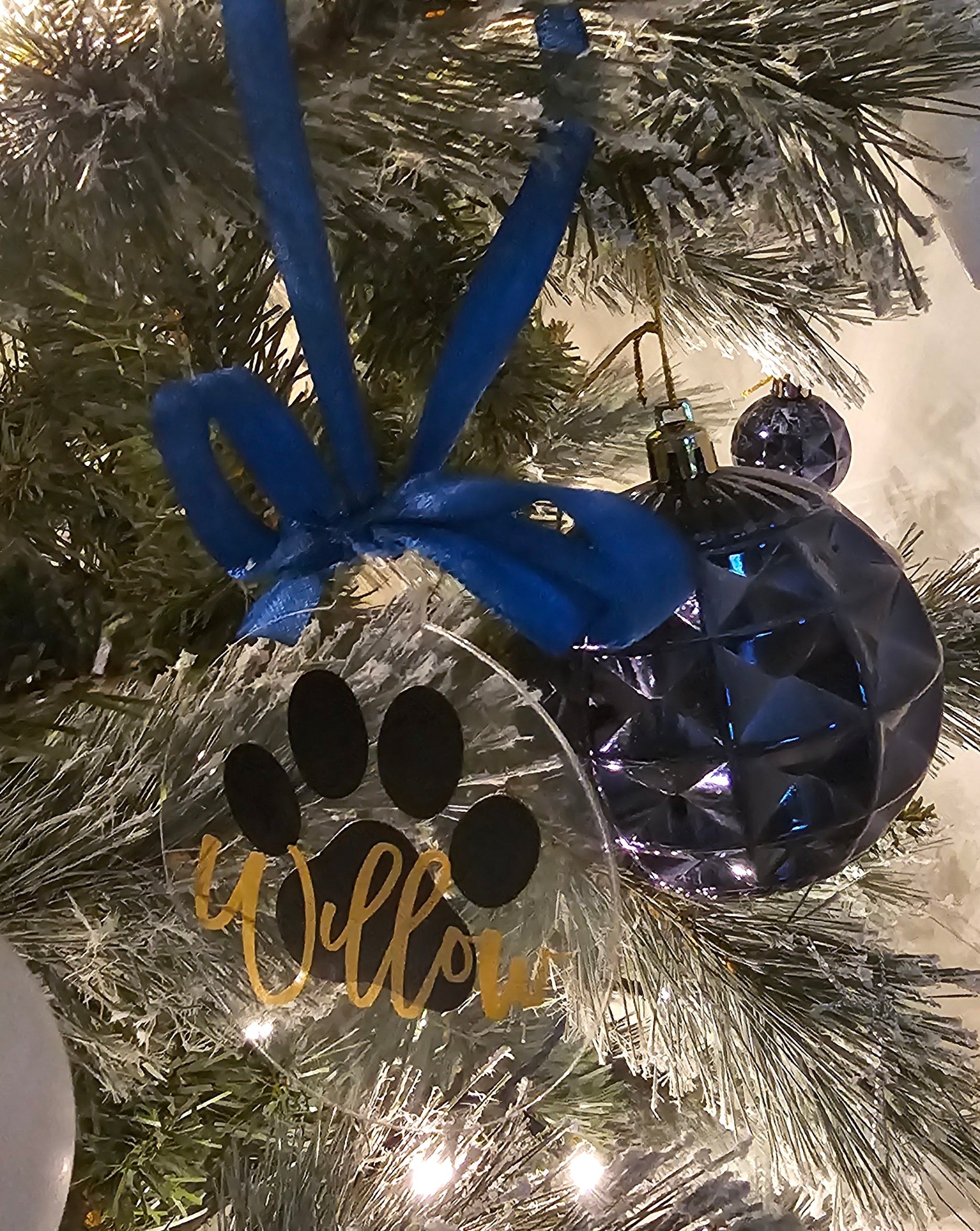 Personalised paw print bauble