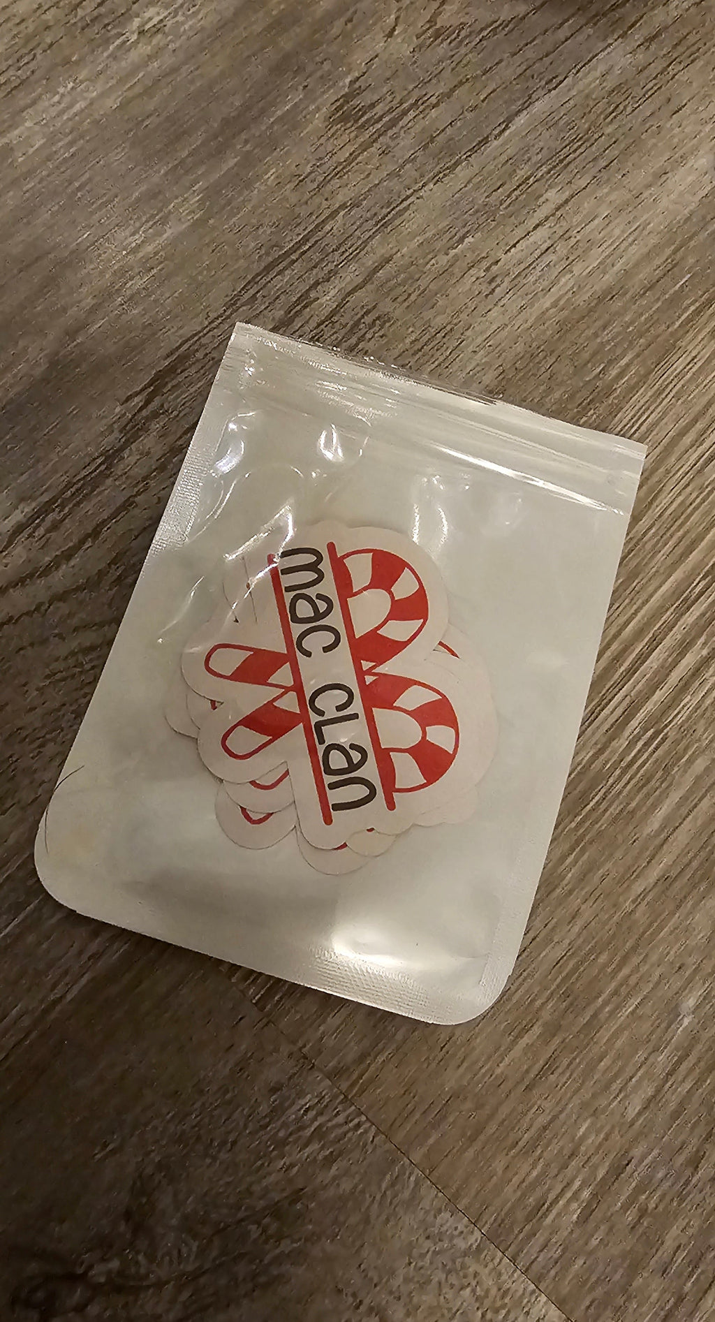 X15 Candy cane name stickers