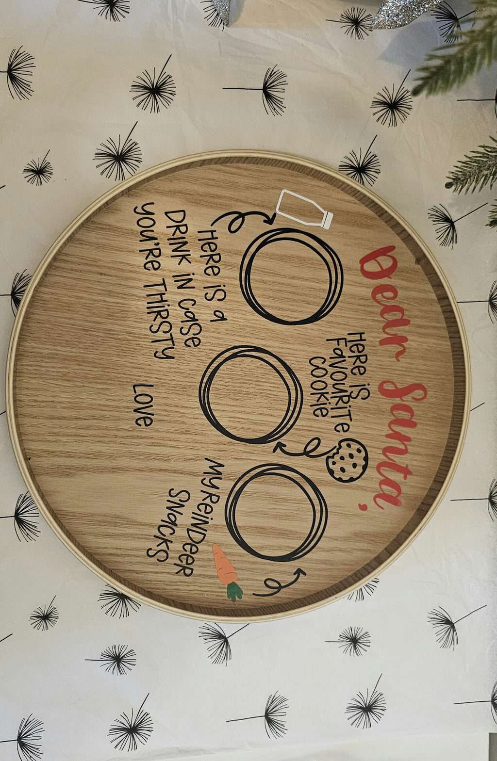 Personalised wooden santa tray