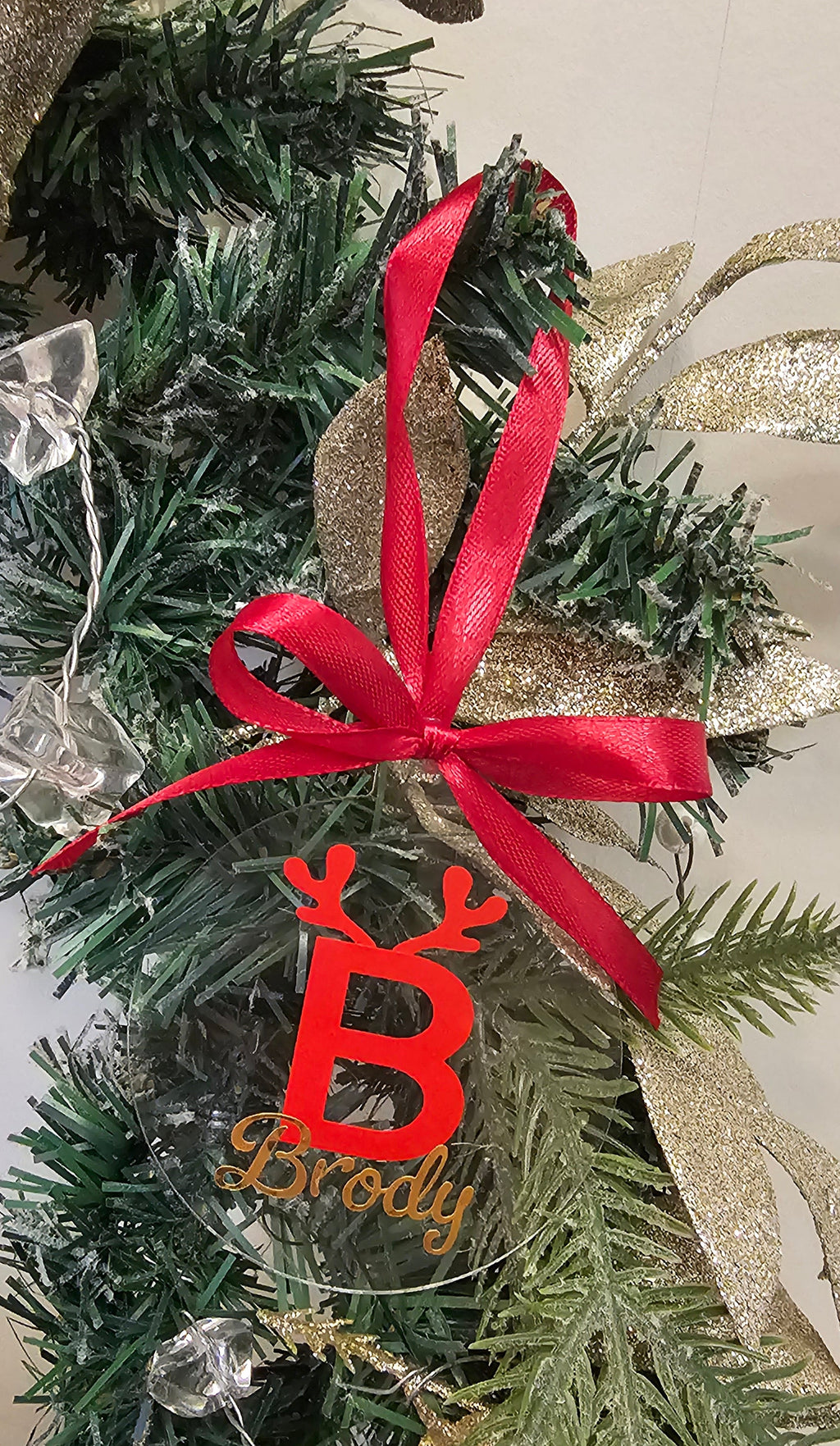 Reindeer initial bauble