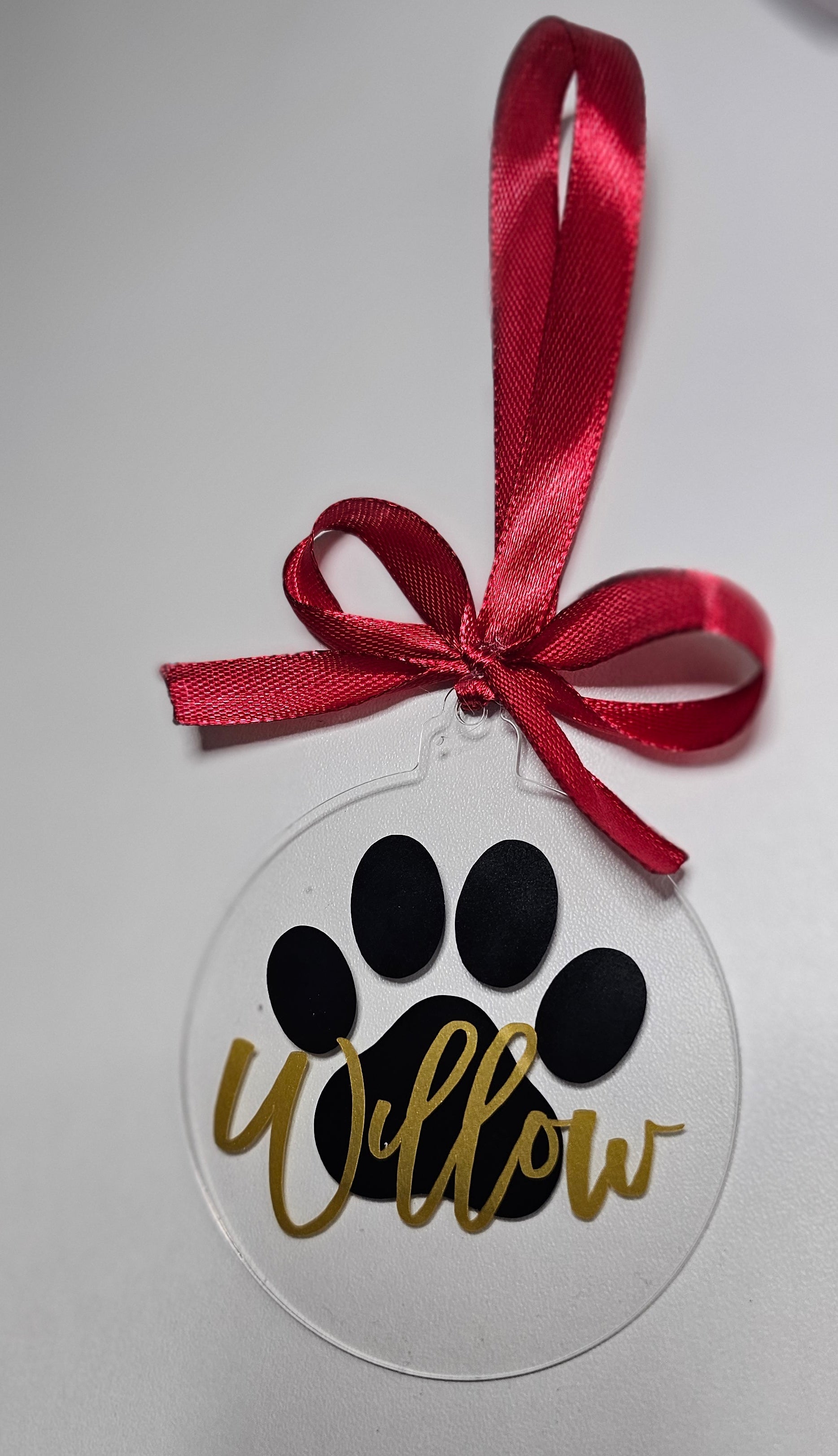 Personalised paw print bauble