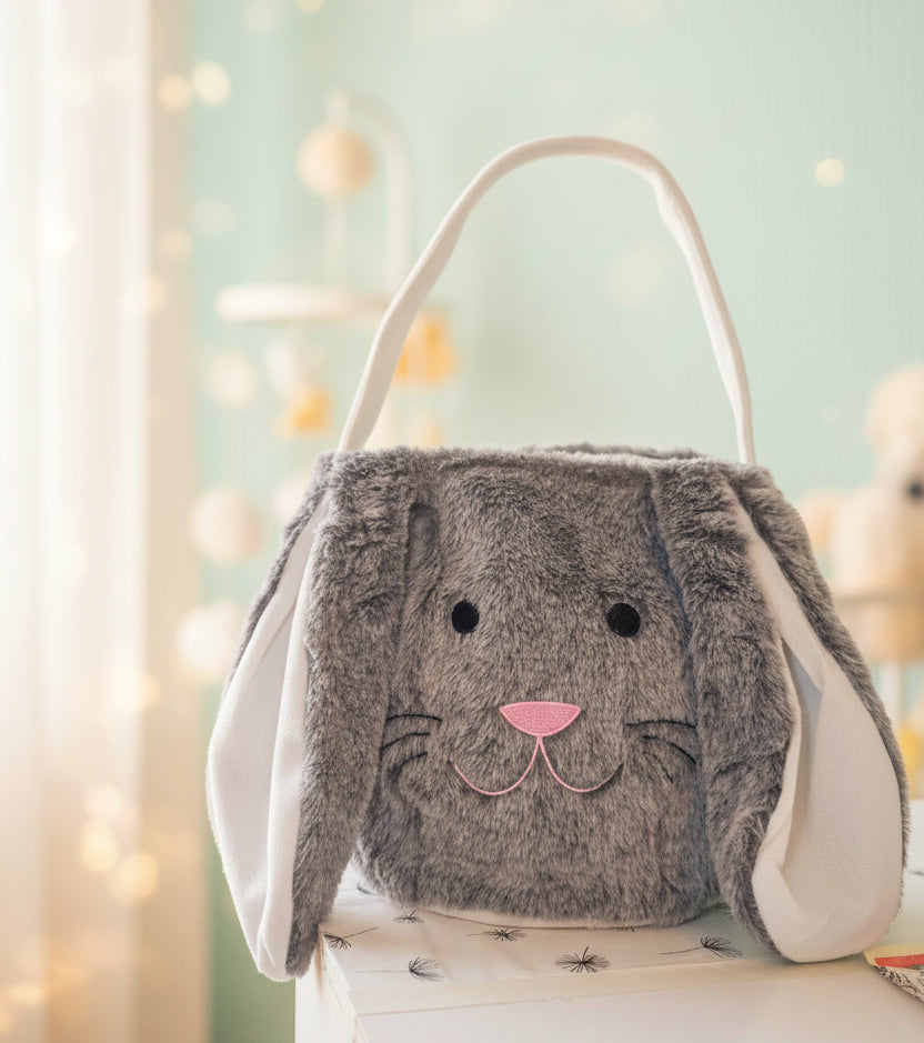 Large personalized Easter basket - grey