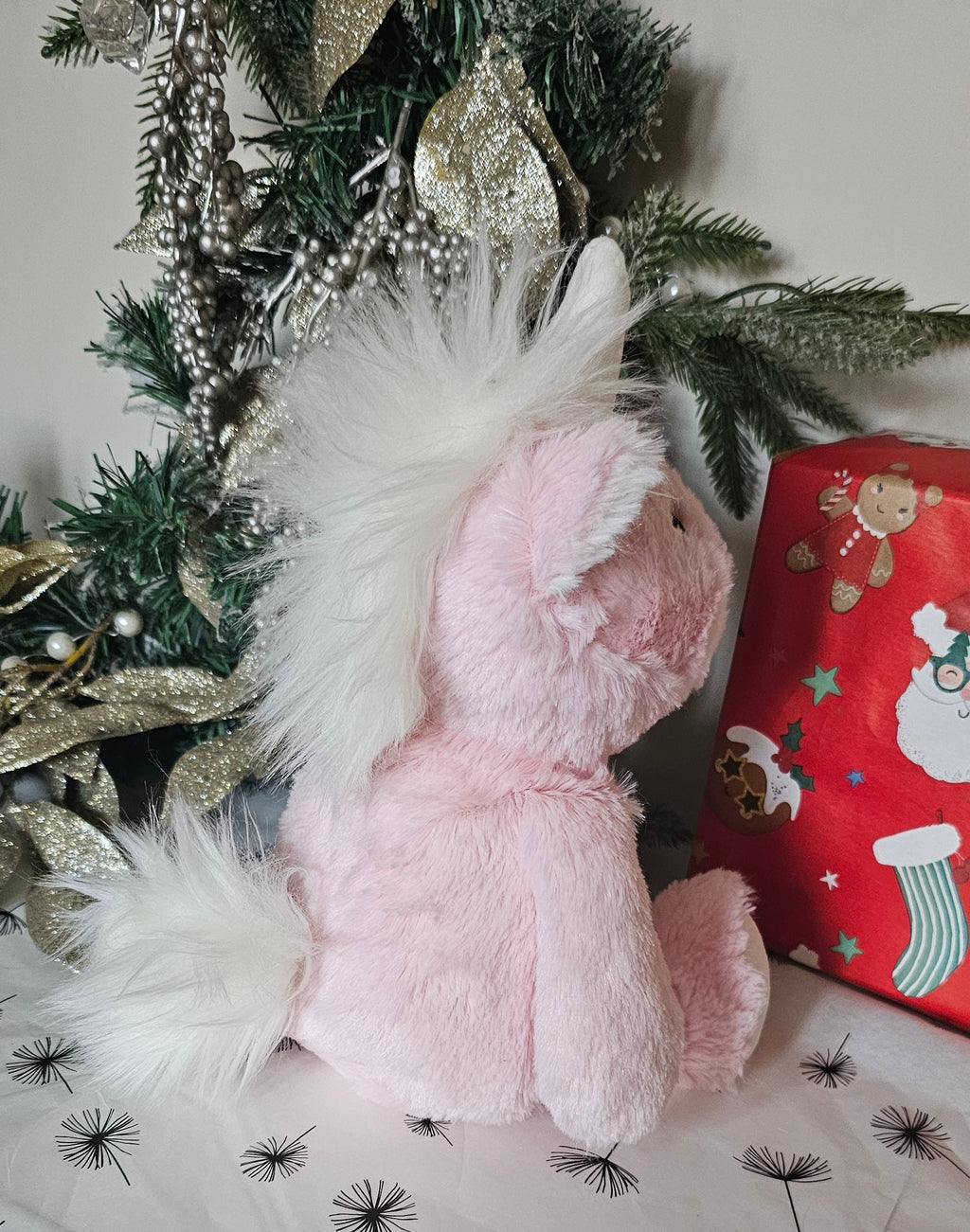 Personalised pink unicorn teddy