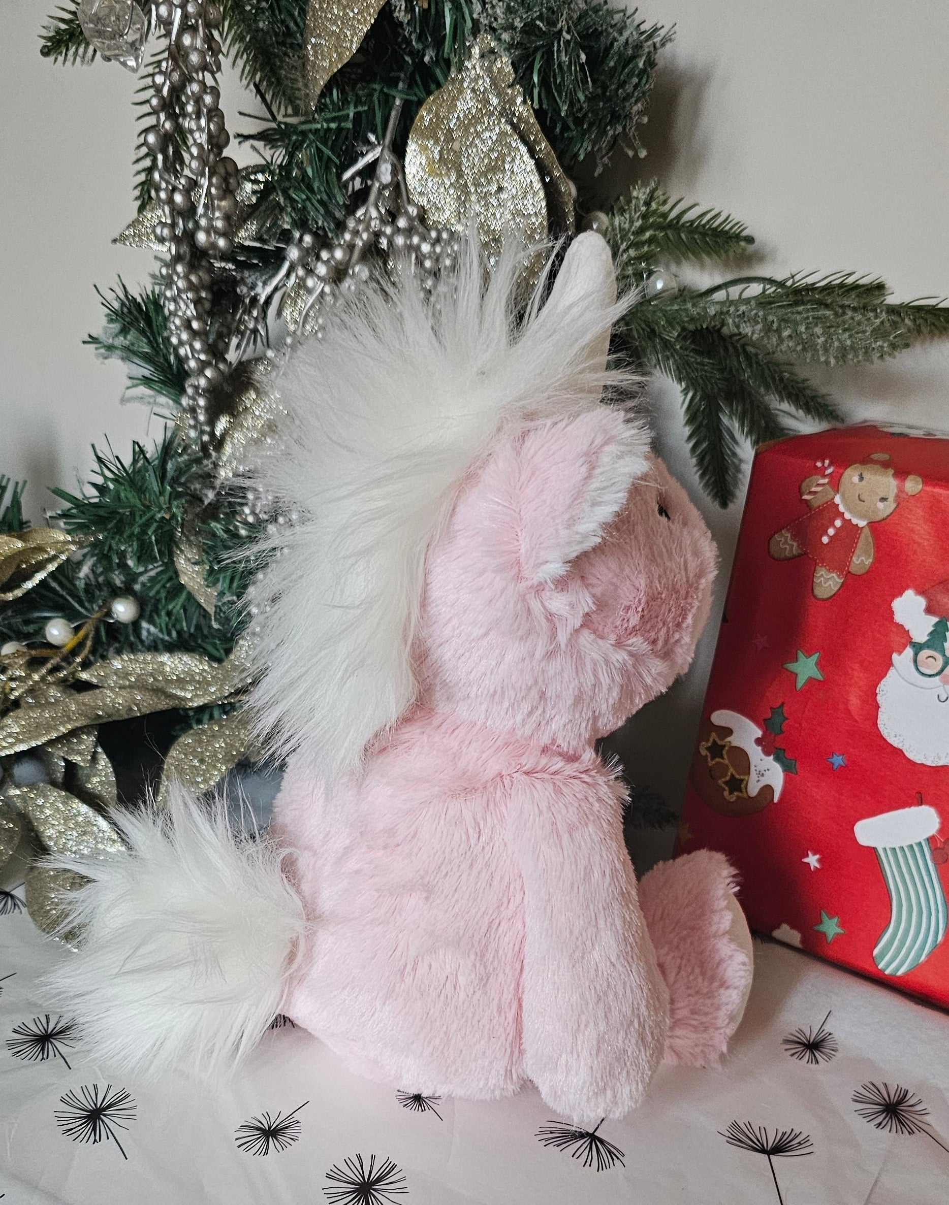 Personalised pink unicorn teddy