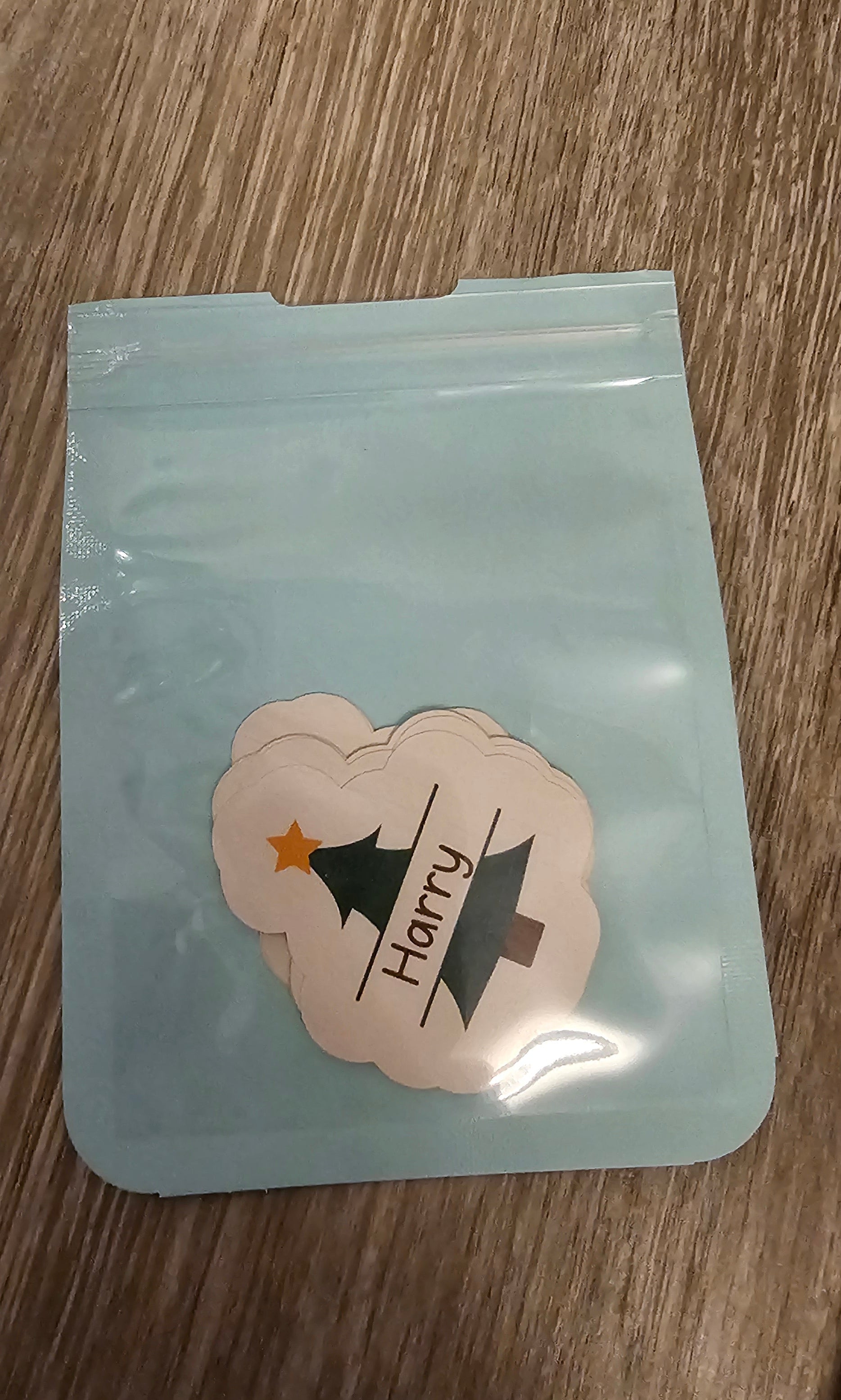 X18 Christmas tree name sticker