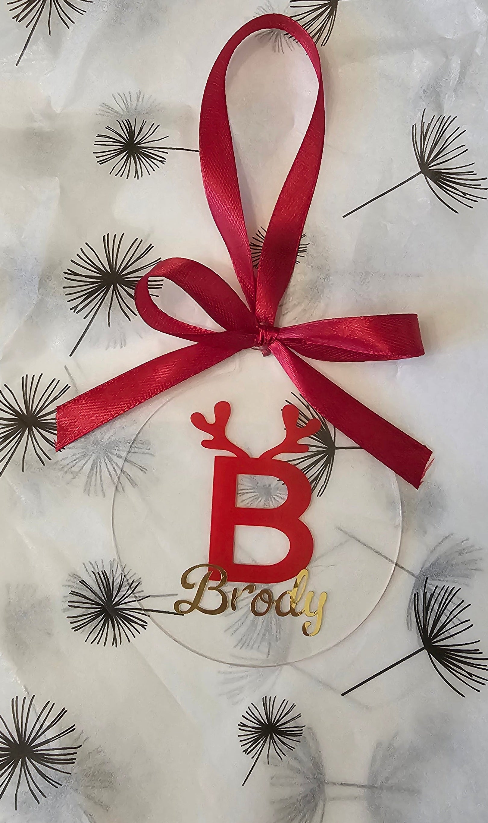 Reindeer initial bauble