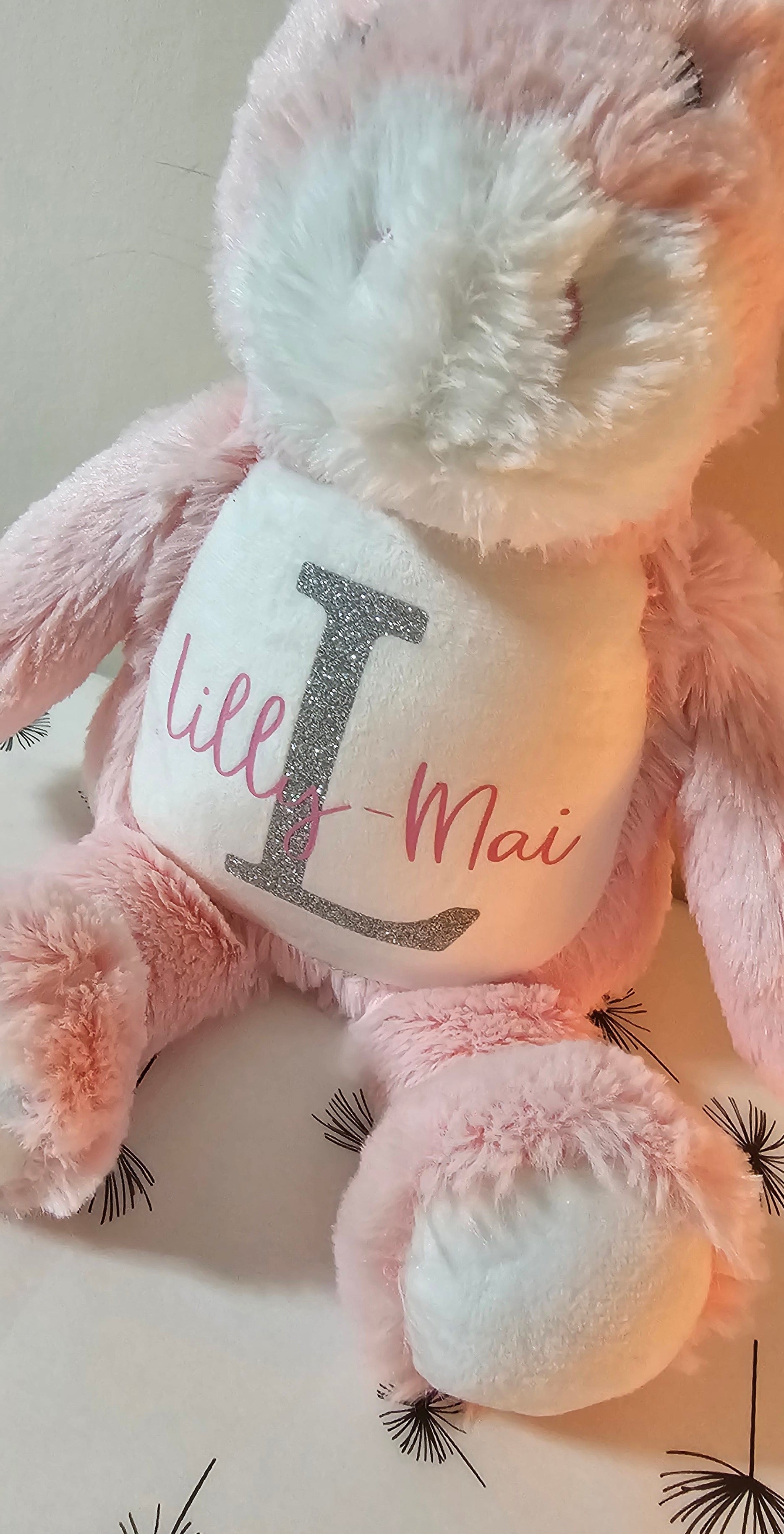 Personalised pink unicorn teddy