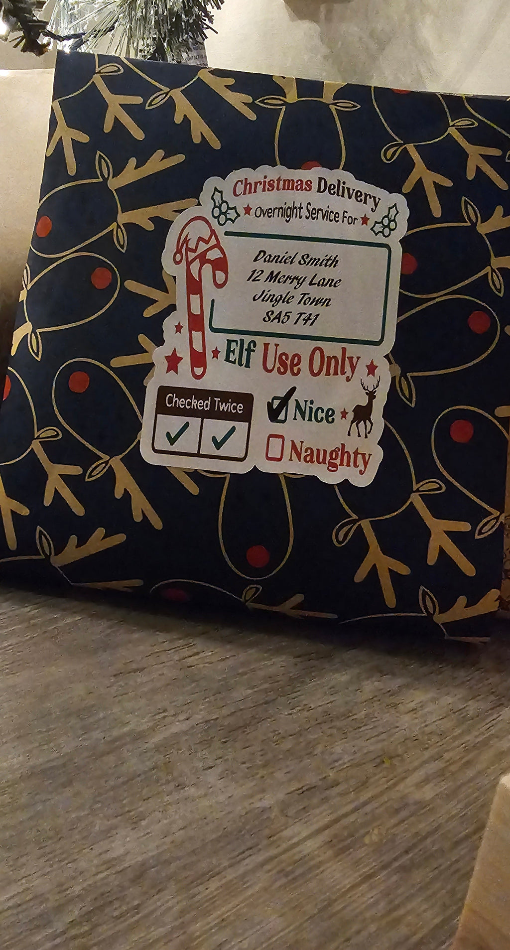 Personalised santa delivery sticker