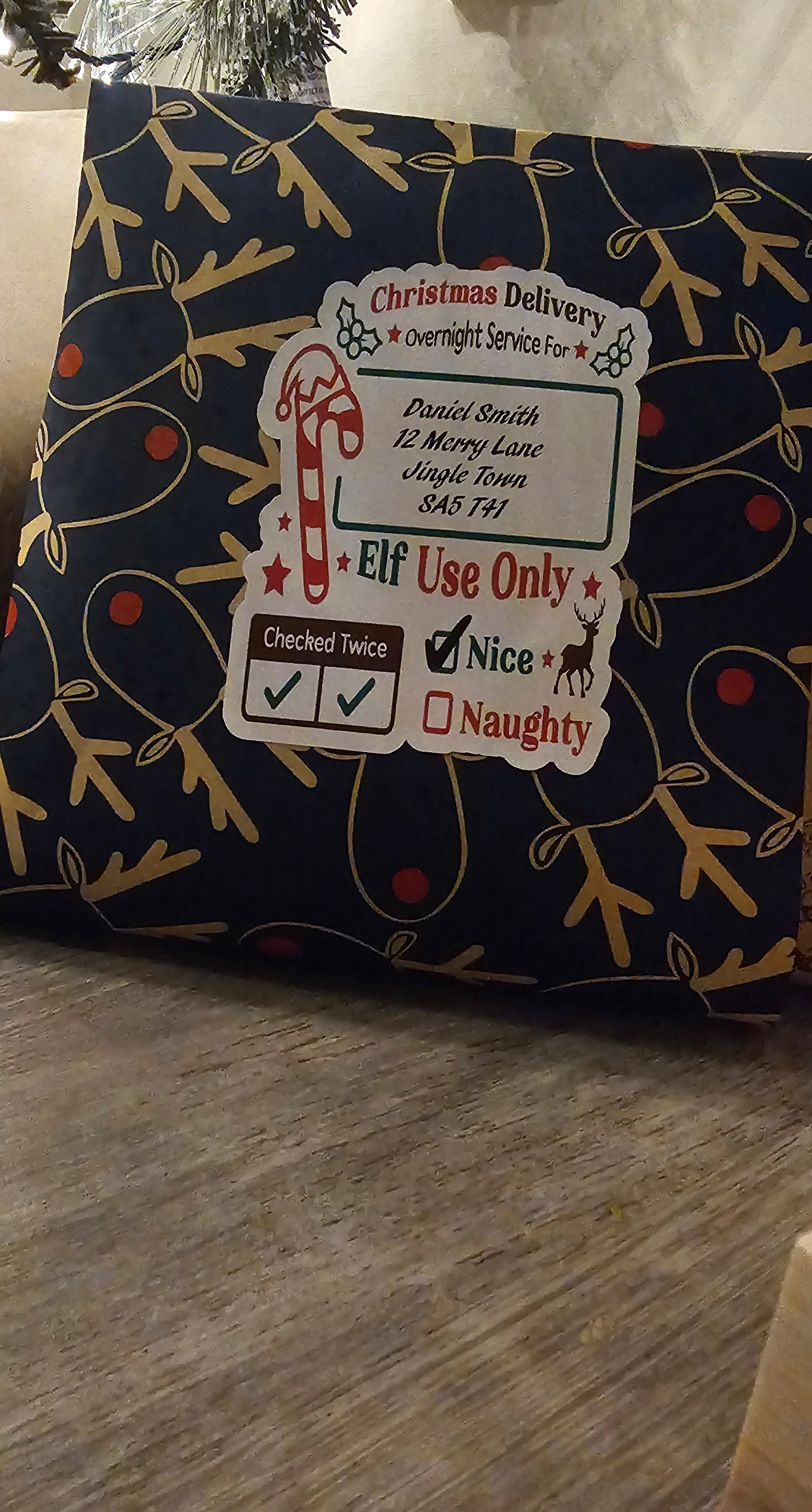 Personalised santa delivery sticker