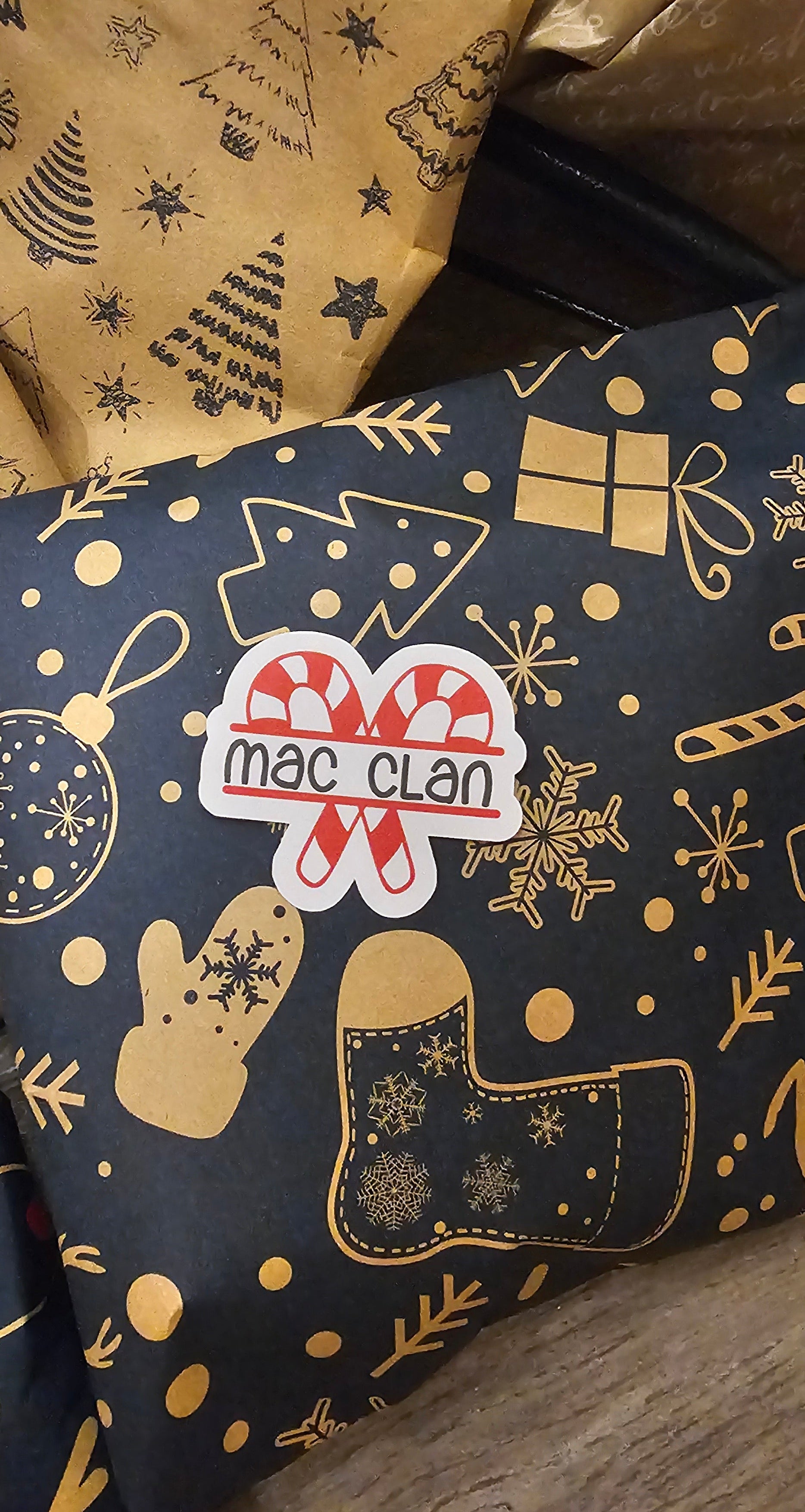 X15 Candy cane name stickers