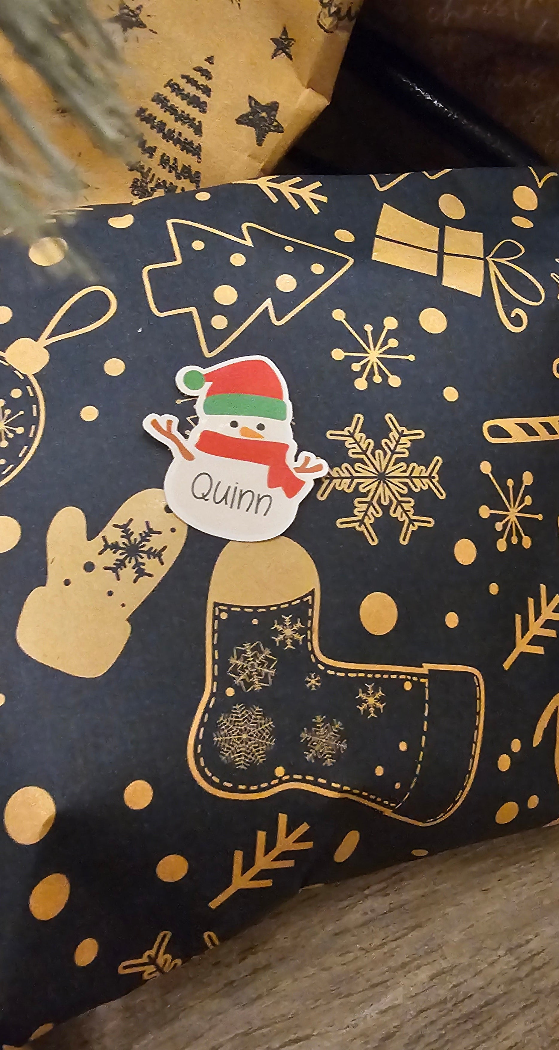 X18 Snowman name stickers