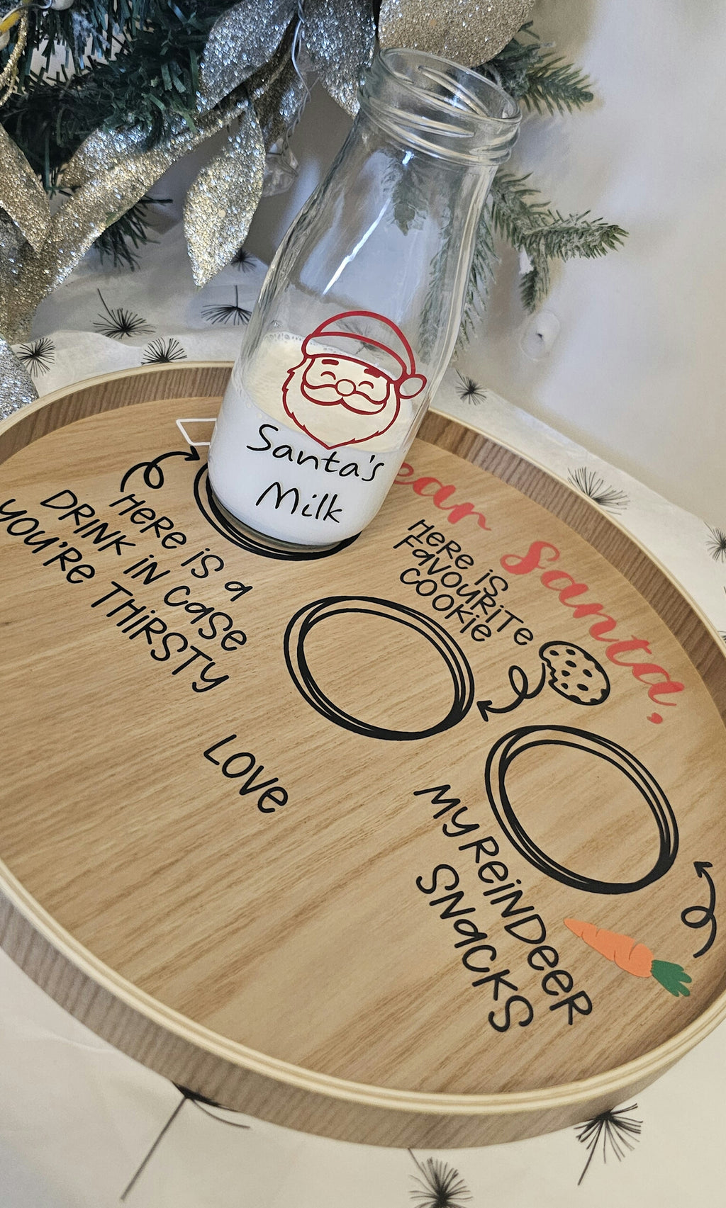 Personalised wooden santa tray