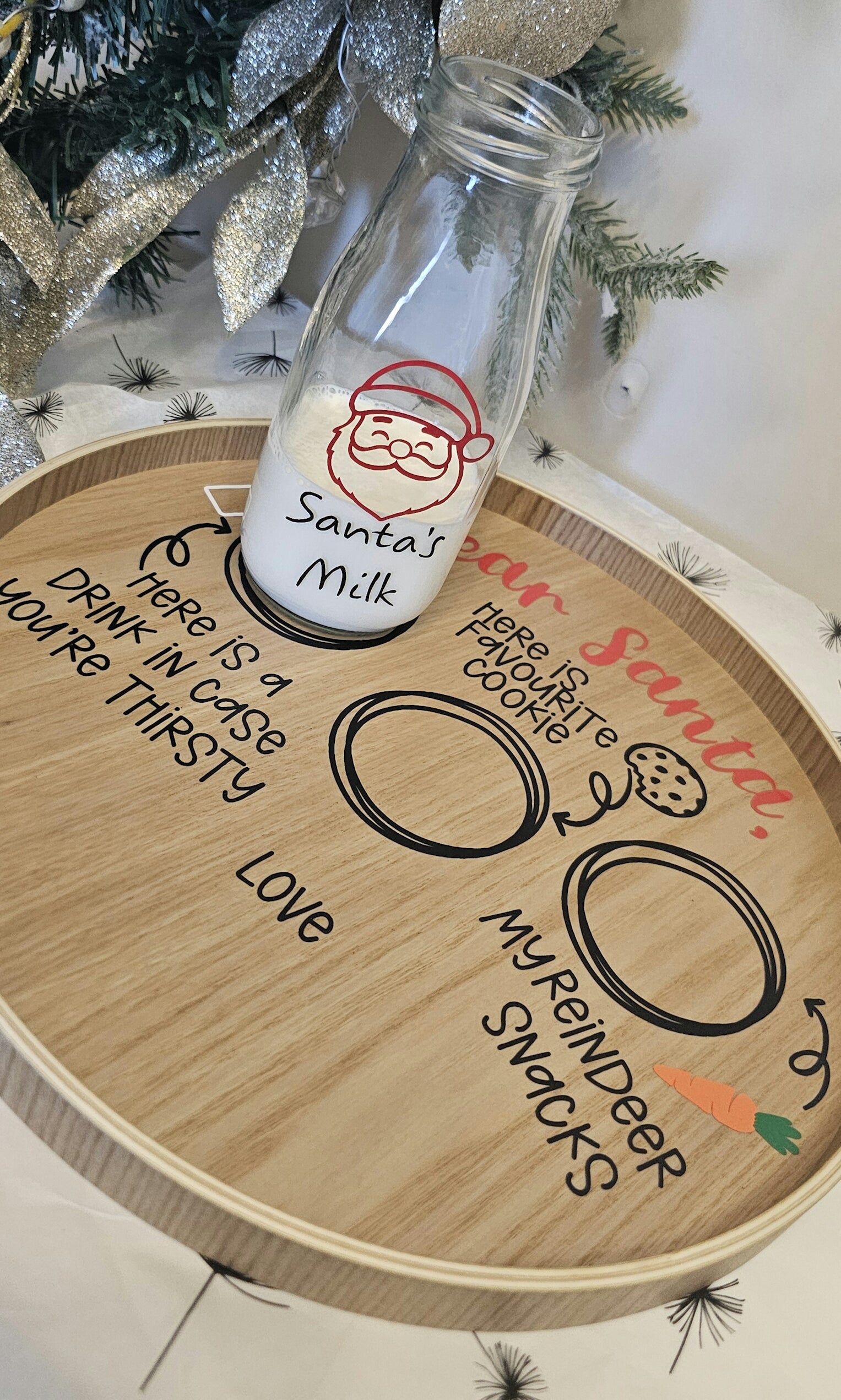 Personalised wooden santa tray