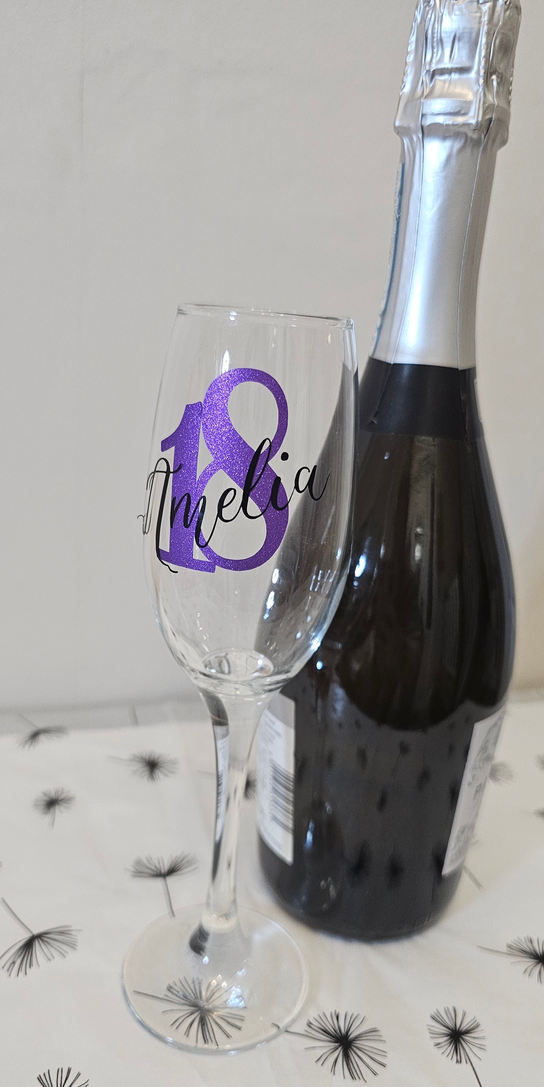 Personalised flute glass