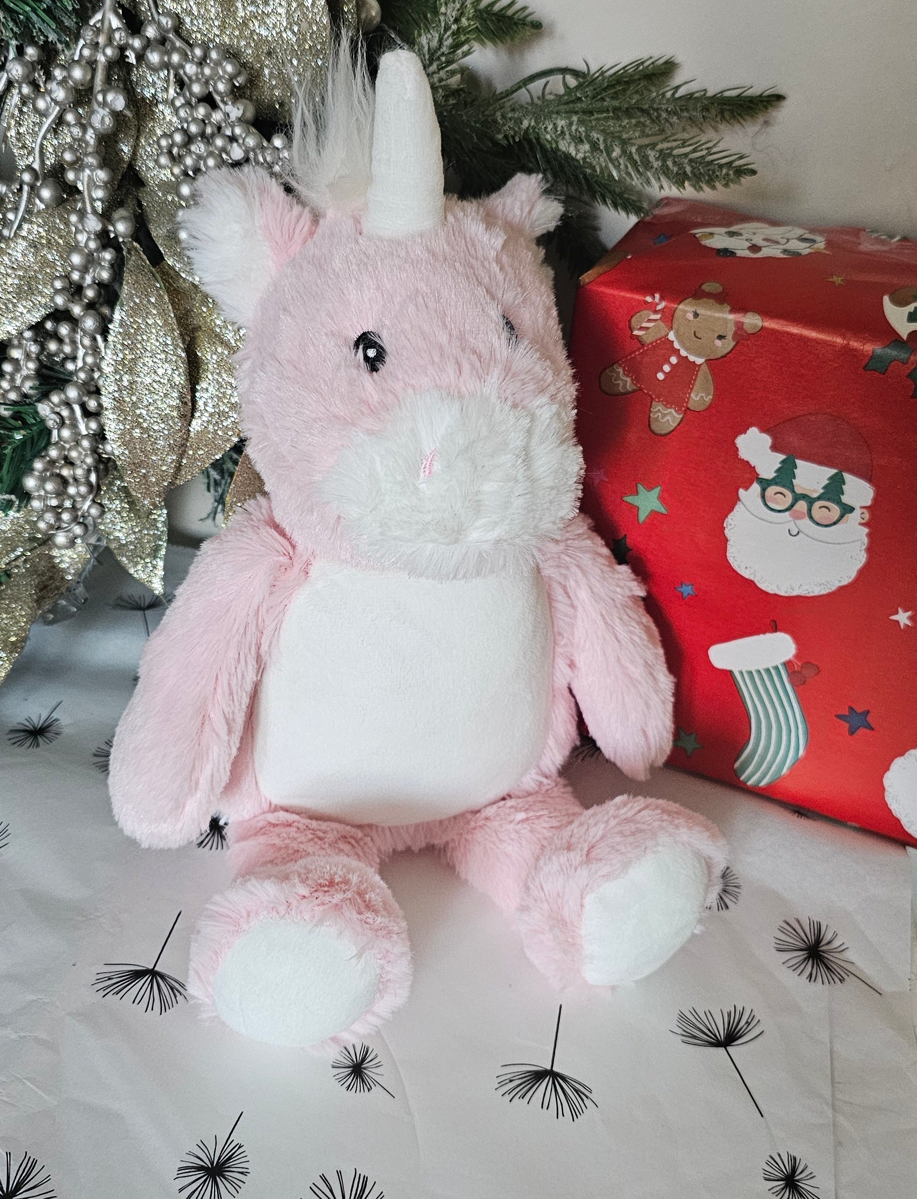 Personalised pink unicorn teddy