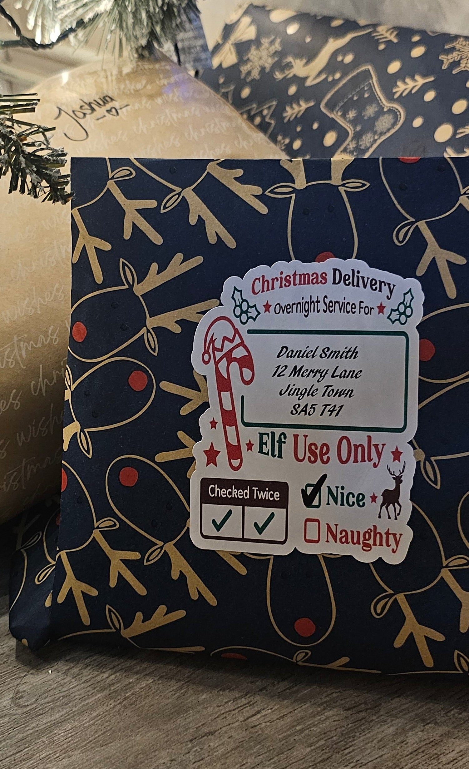 Personalised santa delivery sticker