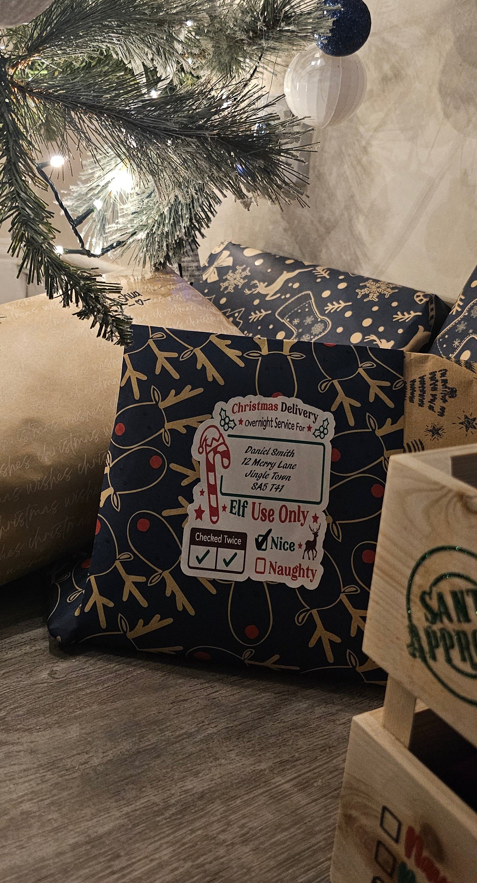 Personalised santa delivery sticker