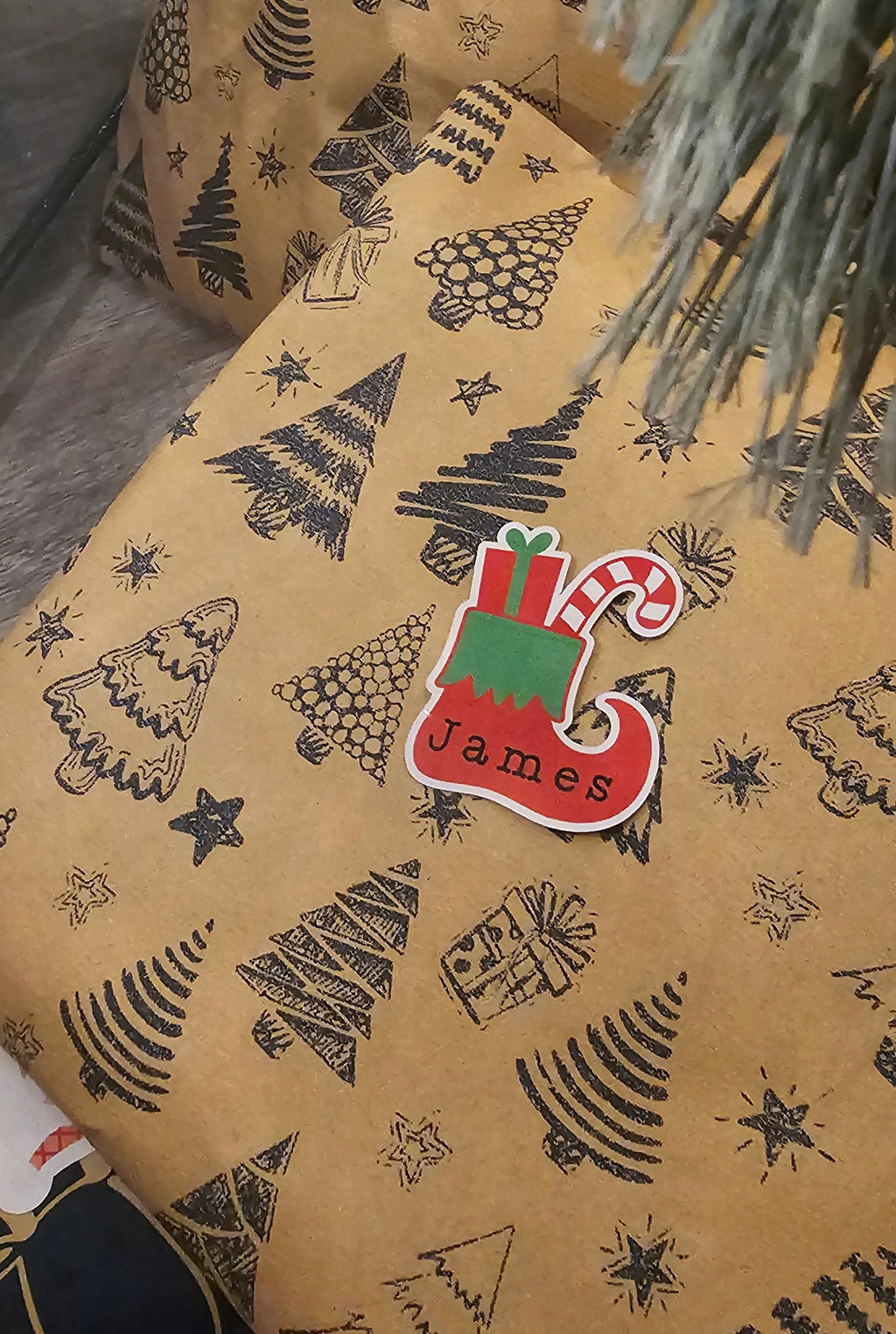 X18 Stocking name sticker