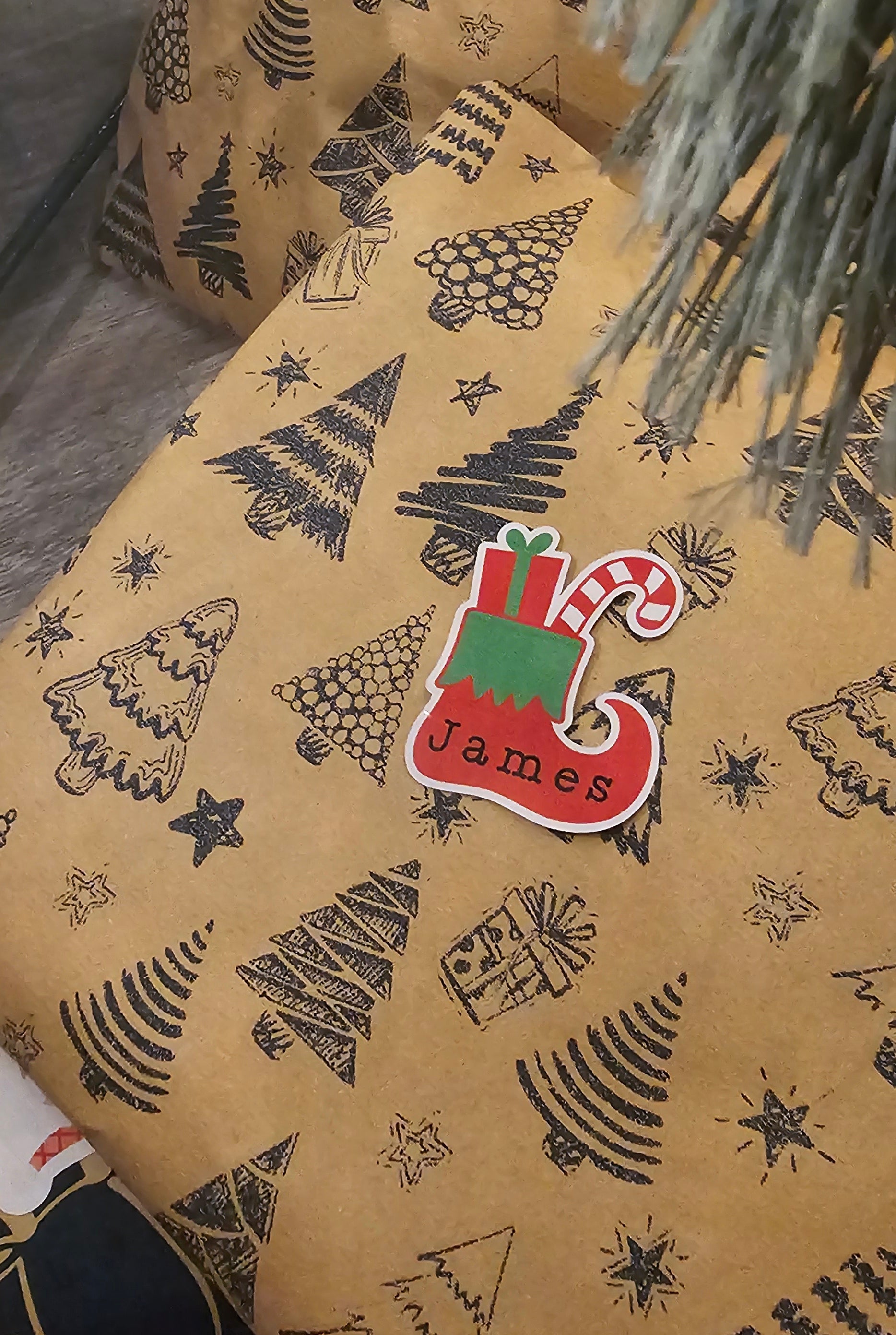 X18 Stocking name sticker