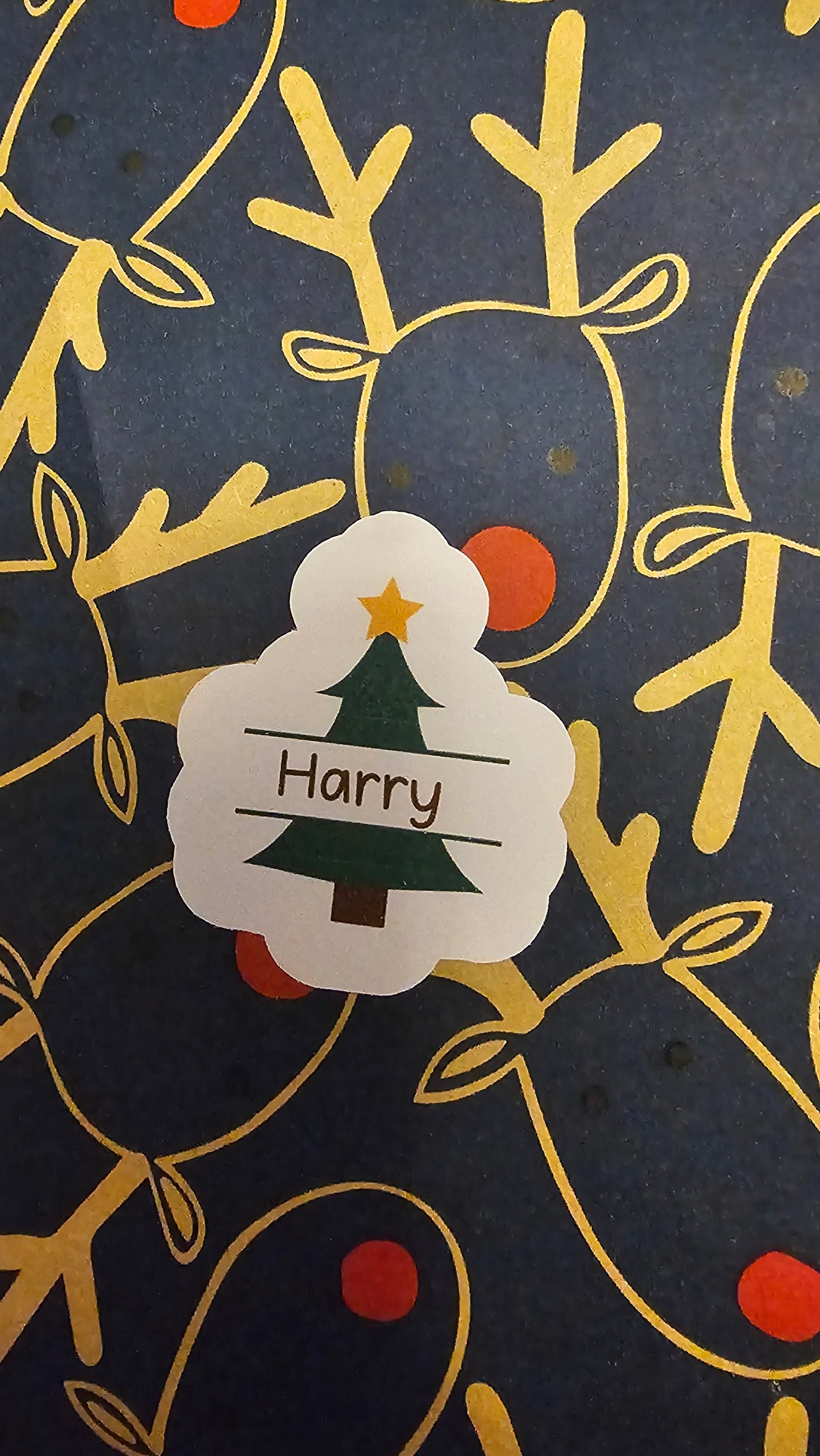 X18 Christmas tree name sticker